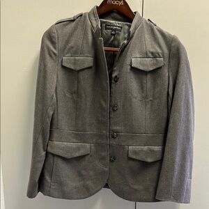Banana Republic Gray Blazer Structured Fit